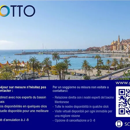 Apartamento 3 Pieces Avec Balcon, Apercu Mer, Calme, Proche Et Centre - - Fr-1-196-322 Menton